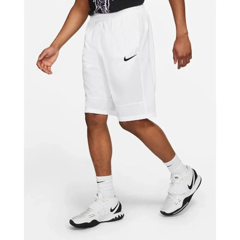 Nike Dri-FIT Icon Basketball Shorts Men's White Black CD7101-100 Athletic Gym